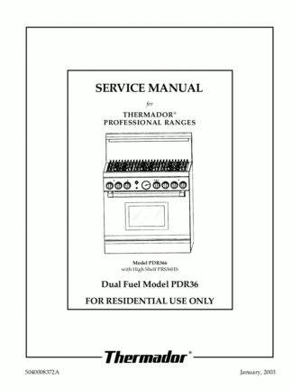 Thermador Food Warmer Service Manual 03