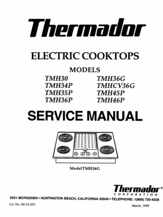 Thermador Food Warmer Service Manual 05