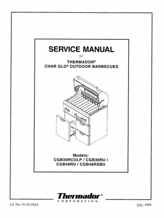 Thermador Food Warmer Service Manual 08