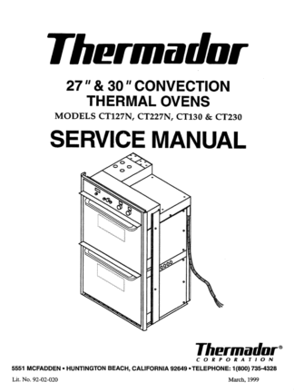 Thermador Food Warmer Service Manual 09