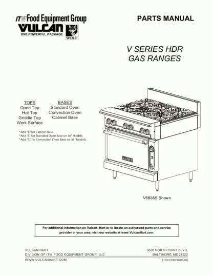 Vulcan Food Warmer Service Manual 02