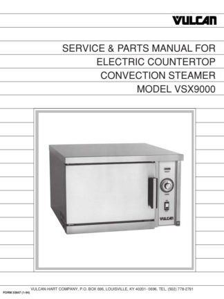 Vulcan Food Warmer Service Manual 07