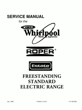 Whirlpool Food Warmer Service Manual 06
