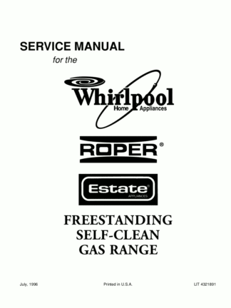 Whirlpool Food Warmer Service Manual 12.5