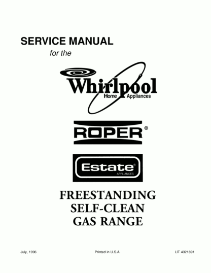 Whirlpool Food Warmer Service Manual 12.5