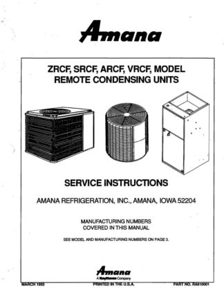 Amana Air Conditioner Service Manual 01