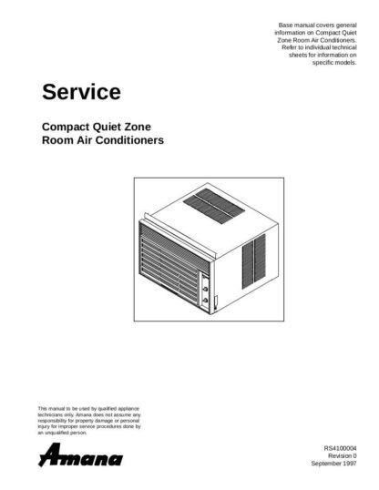 Amana Air Conditioner Parts Manual 09