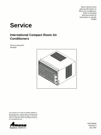 Amana Air Conditioner Service Manual 13