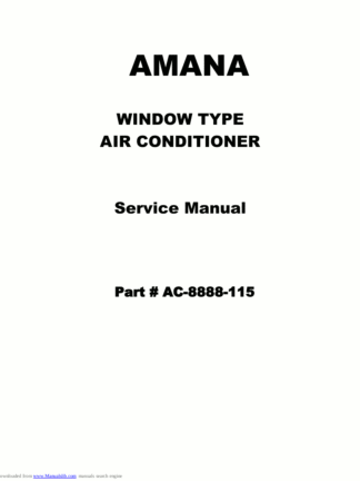 Amana Air Conditioner Service Manual 14