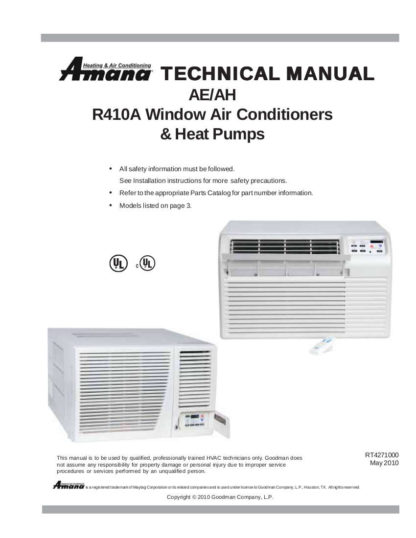 Amana Air Conditioner Service Manual 02