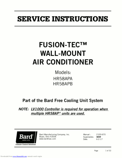 Bard Air Conditioner Service Manual 08