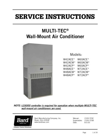 Bard Air Conditioner Service Manual 13