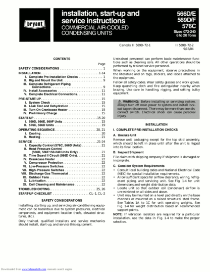 Bryant Air Conditioner Service Manual 08