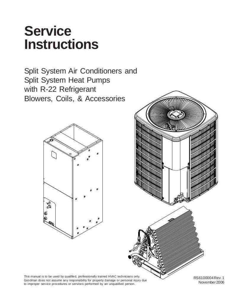 Goodman Air Conditioner Service Manual Model GSH13018