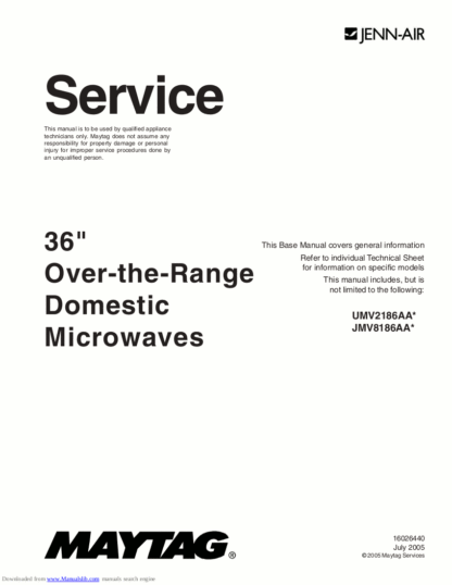 Maytag Microwave Oven Service Manual 07