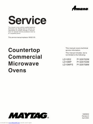 Maytag Microwave Oven Service Manual 15