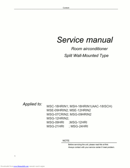 Midea Air Conditioner Service Manual 14