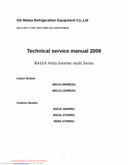 Midea Air Conditioner Service Manual 23