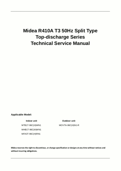 Midea Air Conditioner Service Manual 39