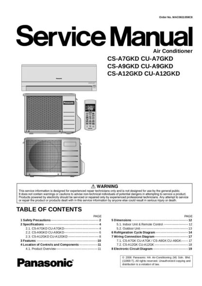 Panasonic Air Conditioner Service Manual 69