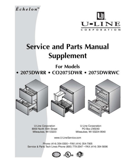 U-Line Air Refrigerator Service Manual Model 06