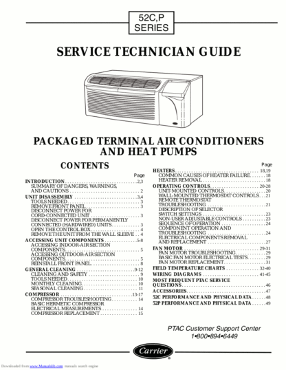 Carrier Air Conditioner Service Manual 106