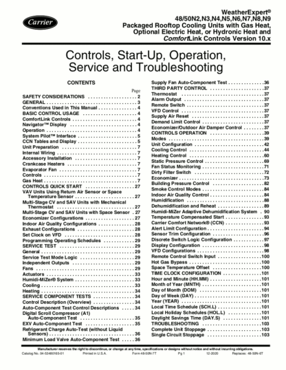 Carrier Air Conditioner Service Manual 109