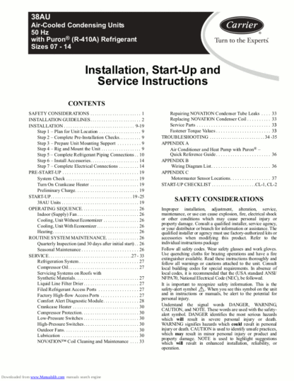 Carrier Air Conditioner Service Manual 41