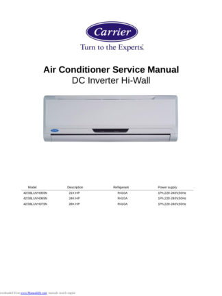 Carrier Air Conditioner Service Manual 55