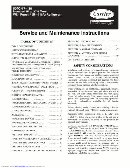 Carrier Air Conditioner Service Manual 92