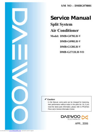 Daewoo Air Conditioner Service Manual 07
