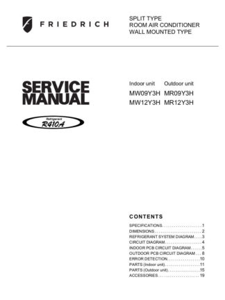 Friedrich Air Conditioner Service Manual 19