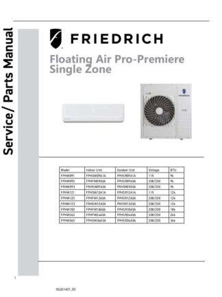 Friedrich Air Conditioner Service Manual 60
