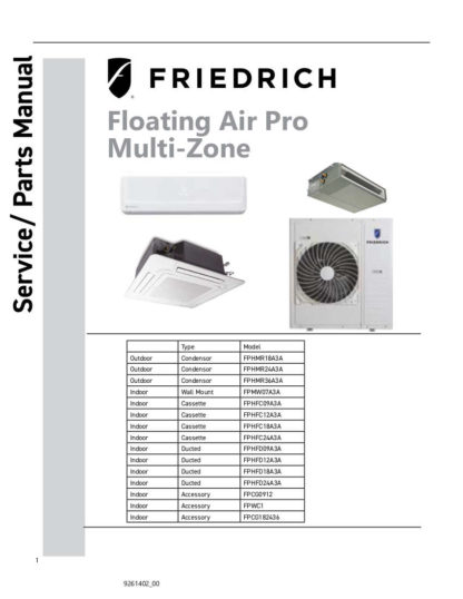 Friedrich Air Conditioner Service Manual 61