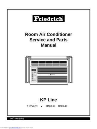 Friedrich Air Conditioner Service Manual 70