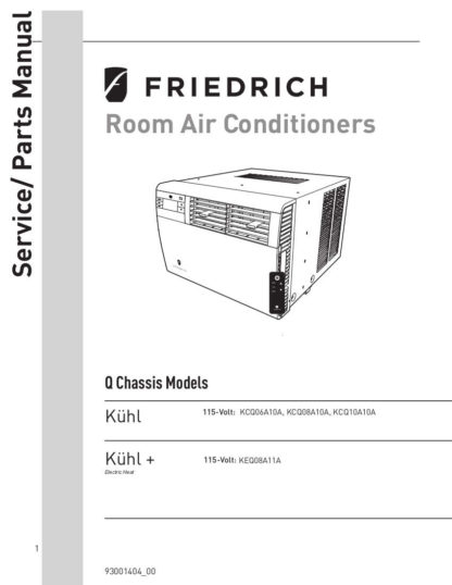 Friedrich Air Conditioner Service Manual 80