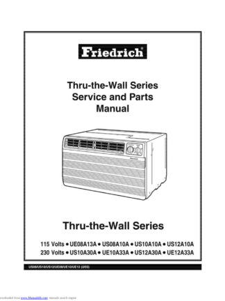 Friedrich Air Conditioner Service Manual 82