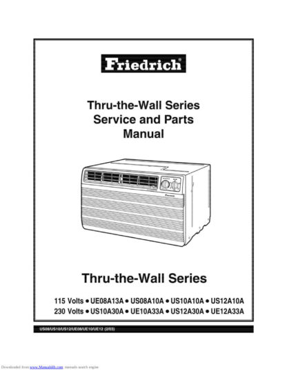 Friedrich Air Conditioner Service Manual 82