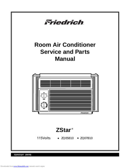 Friedrich Air Conditioner Service Manual 86