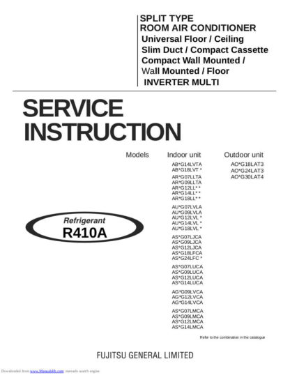 Fujitsu Air Conditioner Service Manual 16