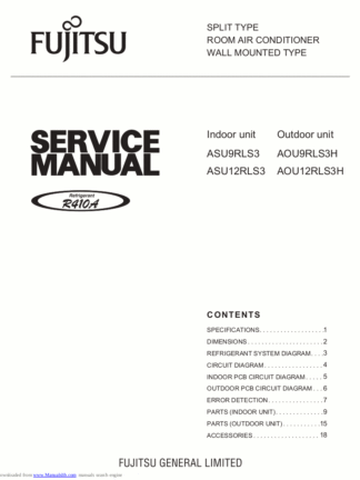 Fujitsu Air Conditioner Service Manual 100