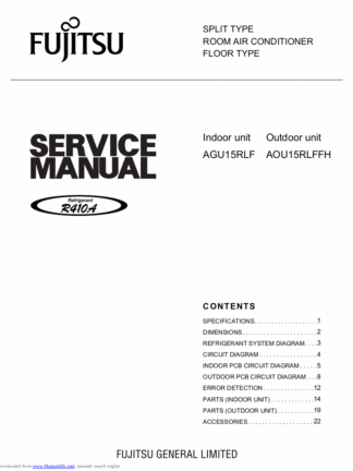 Fujitsu Air Conditioner Service Manual 101