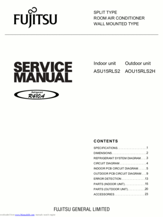 Fujitsu Air Conditioner Service Manual 102