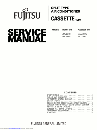 Fujitsu Air Conditioner Service Manual 104