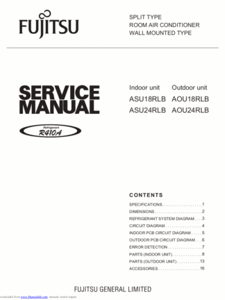 Fujitsu Air Conditioner Service Manual 105