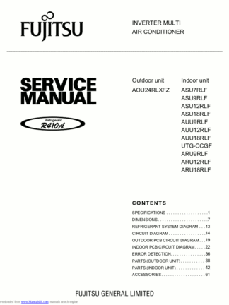 Fujitsu Air Conditioner Service Manual 109