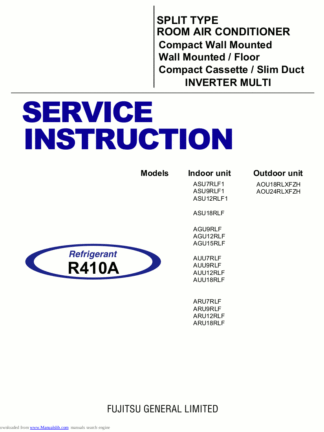Fujitsu Air Conditioner Service Manual 110