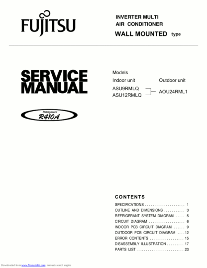 Fujitsu Air Conditioner Service Manual 111