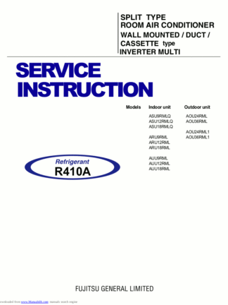 Fujitsu Air Conditioner Service Manual 112