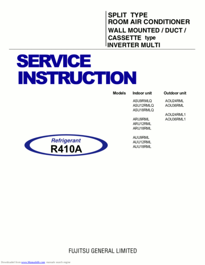 Fujitsu Air Conditioner Service Manual 112